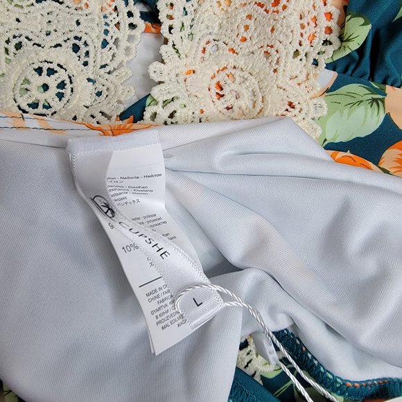 CUPSHE Women's Ladies Vintage Lace Bikini Sets Beach Swimwear size Large NWT - Picture 12 of 14